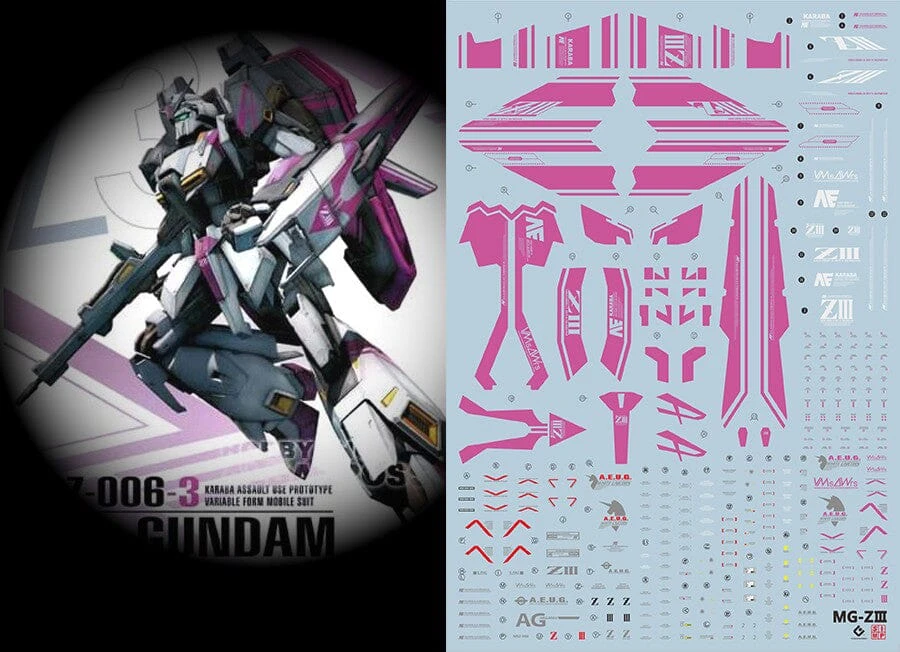 E58 MG Zeta Gundam III (Magenta) Decal Sheet 3 E58 MG Zeta Gundam III (Magenta) Decal Sheet