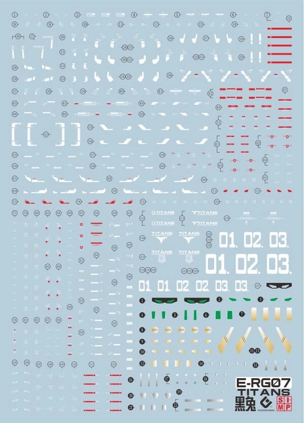C05 RG RX-178 Gundam Mk-II (TITANS) Decal Sheet 4 C05 RG RX-178 Gundam Mk-II (TITANS) Decal Sheet - Image 2