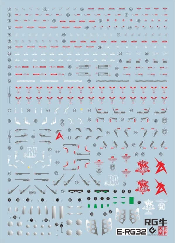 C28 RG Nu Gundam Decal Sheet 4 C28 RG Nu Gundam Decal Sheet - Image 2