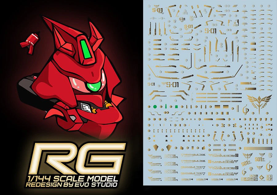 C64 RG MSN-04 Sazabi Metallic Gold Ver. Decal Set 3 C64 RG MSN-04 Sazabi Metallic Gold Ver. Decal Set