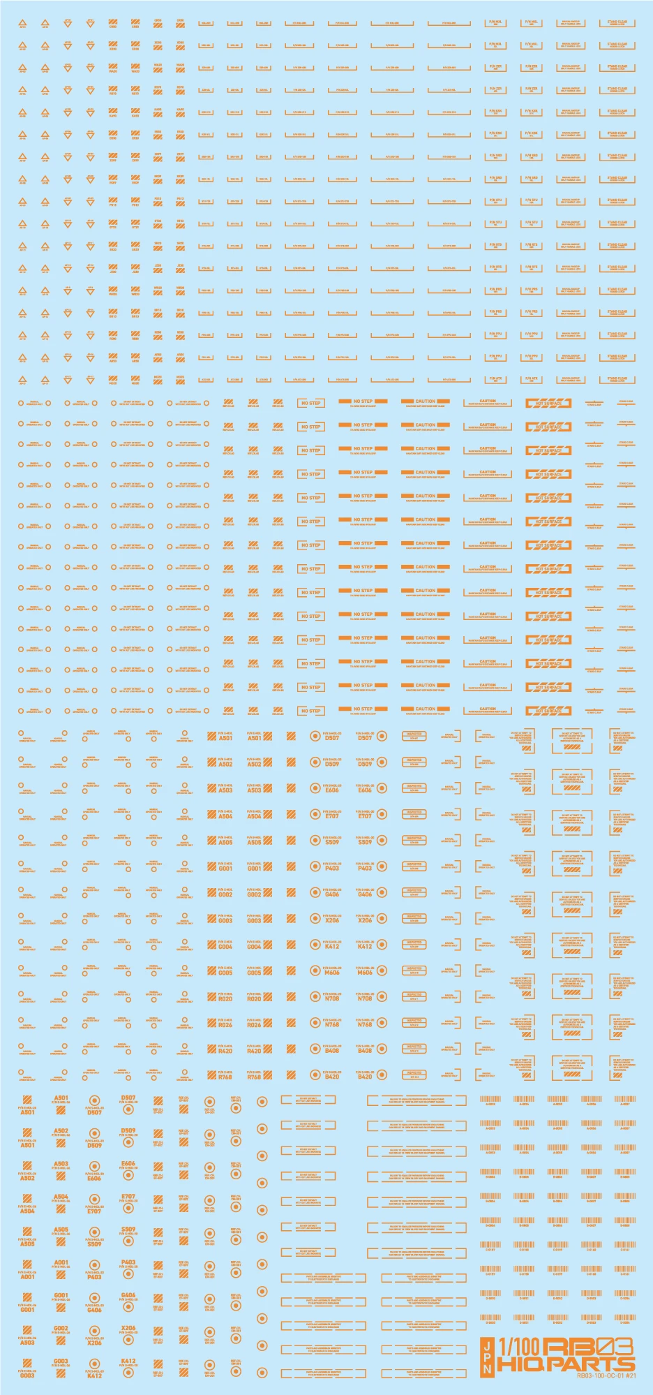 1/100 RB03 Caution Decal One Color Orange (1 Pc) 3 1/100 RB03 Caution Decal One Color Orange (1 Pc)