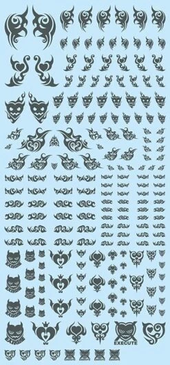 Tattoo Decal 01 "Heart" Tattoo Gray(1pc)