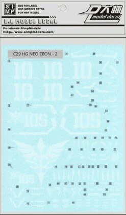 C29 HGUC Neo Zeon (2 Sheets) -Model Circuit Shop C29 HG NEO ZEON 2 NpWYD72k