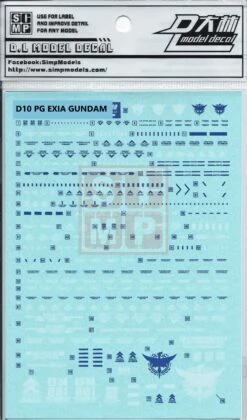 PG Exia Gundam Water Slide Decal