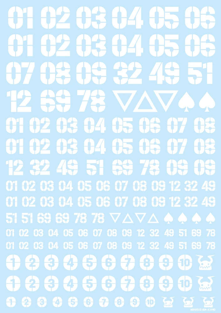 DZ Number Decal White(1pc) 3 DZ Number Decal White(1pc)