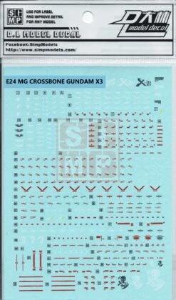 MG Crossbone Gundam X3 Water Slide Decal