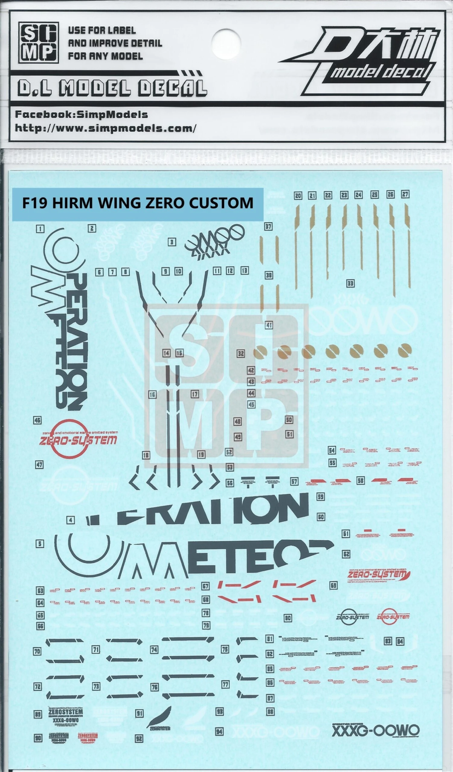 HIRM Wing Zero Custom Water Slide Decal 3 HIRM Wing Zero Custom Water Slide Decal