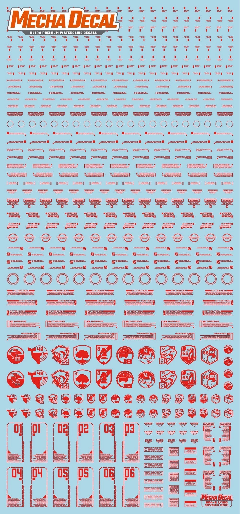 Mecha Decal 004-R CARTOGRAF 1/100 3 Mecha Decal 004-R CARTOGRAF 1/100