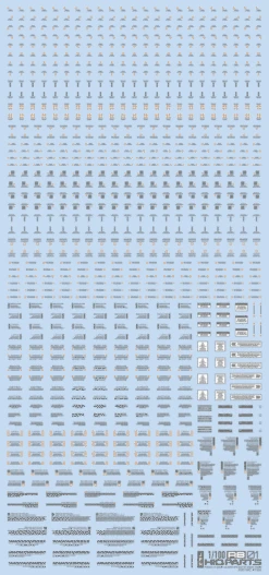 1/100 RB01 Caution Decal One Color Gray(1pc)