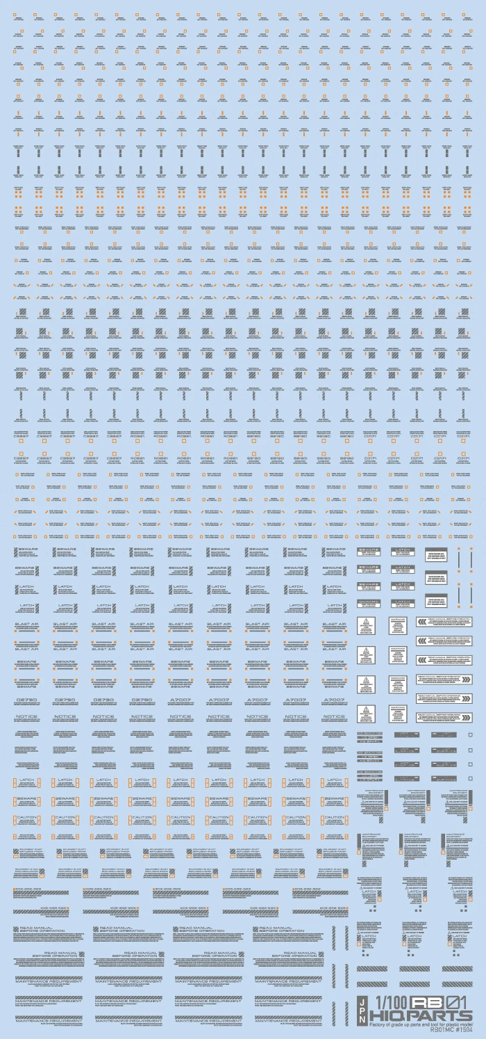 1/100 RB01 Caution Decal One Color Gray(1pc) 3 1/100 RB01 Caution Decal One Color Gray(1pc)