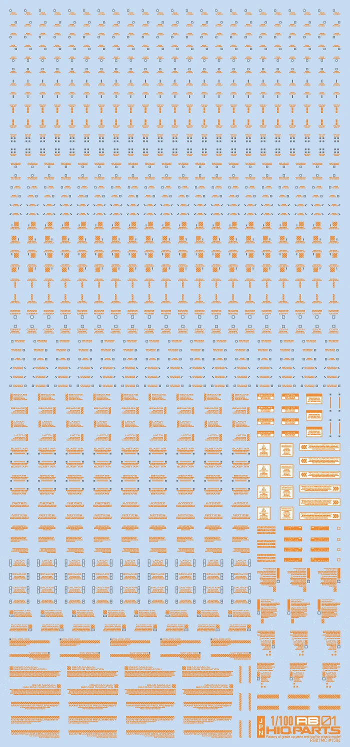 1/100 RB01 Caution Decal Orange & Gray(1pc) 3 1/100 RB01 Caution Decal Orange & Gray(1pc)