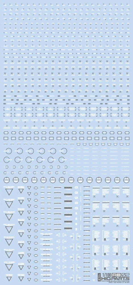 1/100 RB02 Caution Decal White & Gray(1pc) 3 1/100 RB02 Caution Decal White & Gray(1pc)