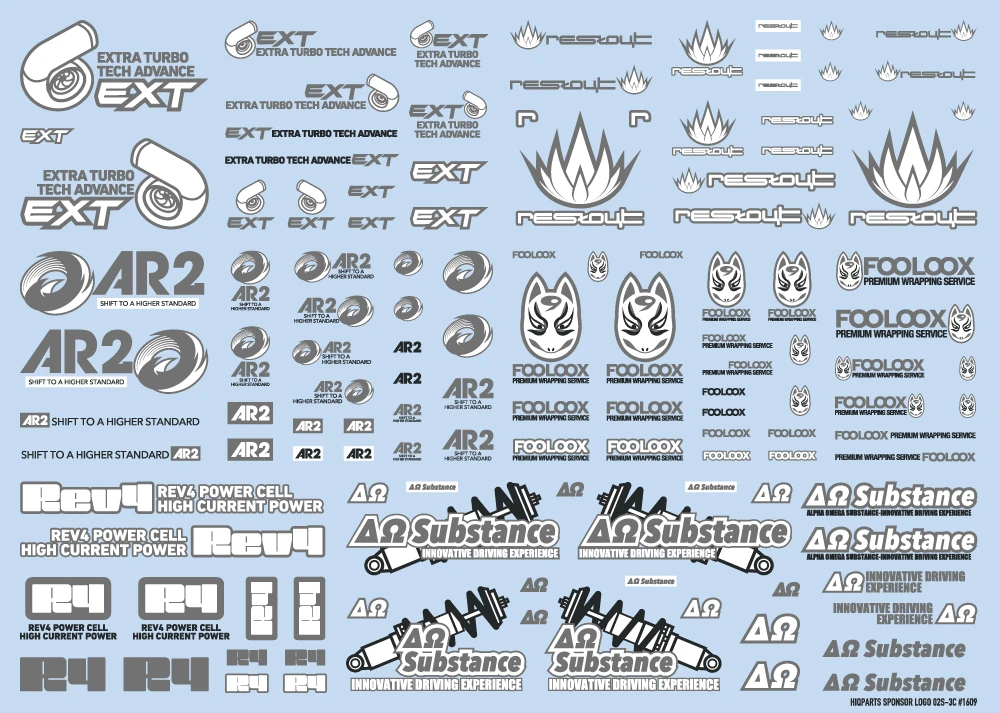 Sponsor Logo Decal 02S Gray/ Dark Gray(1pc) 3 Sponsor Logo Decal 02S Gray/ Dark Gray(1pc)