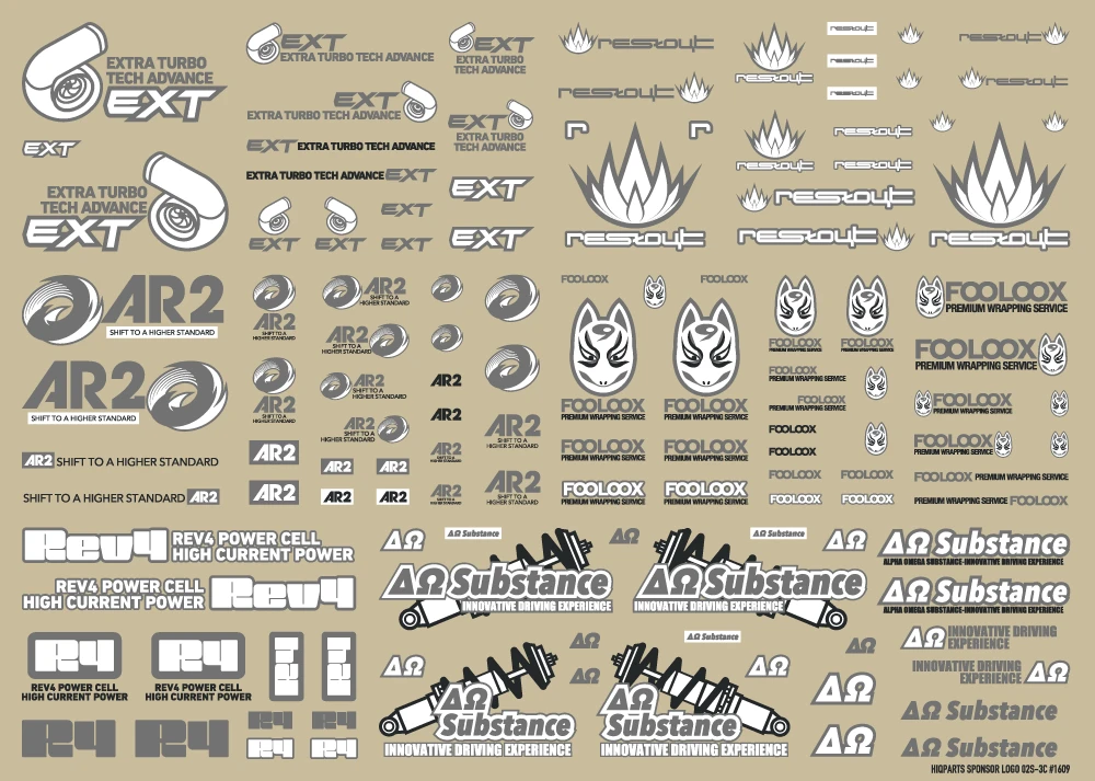 Sponsor Logo Decal 02S Gray/ Dark Gray(1pc) 6 Sponsor Logo Decal 02S Gray/ Dark Gray(1pc) - Image 4