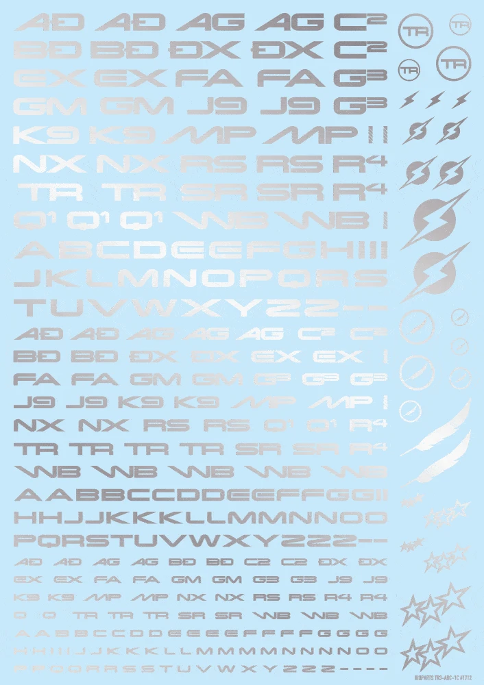 TR Decal 3 Alphabet Silver(1pc) 3 TR Decal 3 Alphabet Silver(1pc)