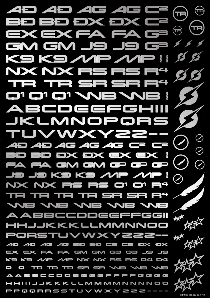 TR Decal 3 Alphabet Silver(1pc) 4 TR Decal 3 Alphabet Silver(1pc) - Image 2