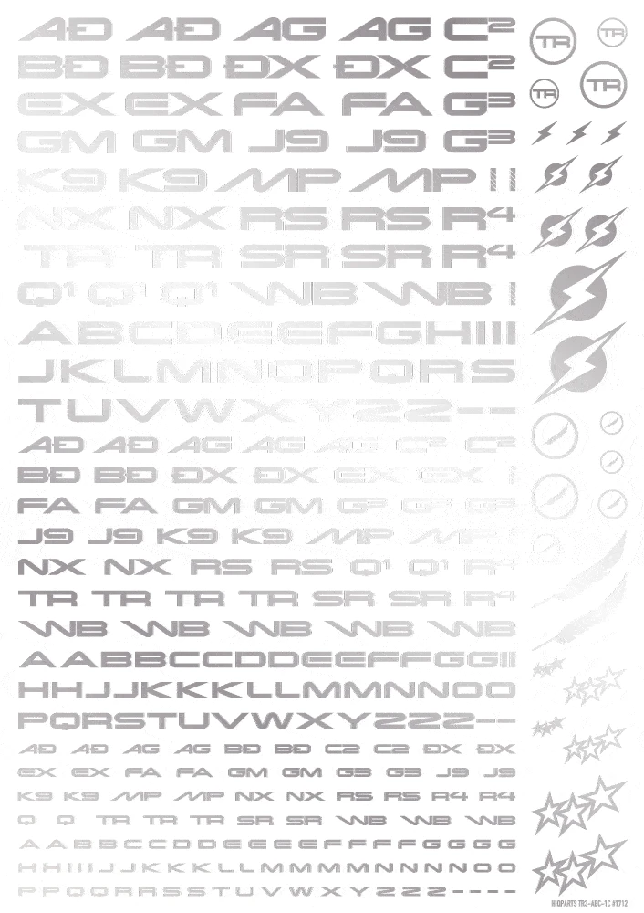TR Decal 3 Alphabet Silver(1pc) 5 TR Decal 3 Alphabet Silver(1pc) - Image 3