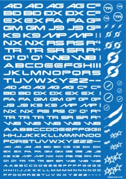 TR Decal 3 Alphabet White(1pc) -Model Circuit Shop TR3 A WHI 3