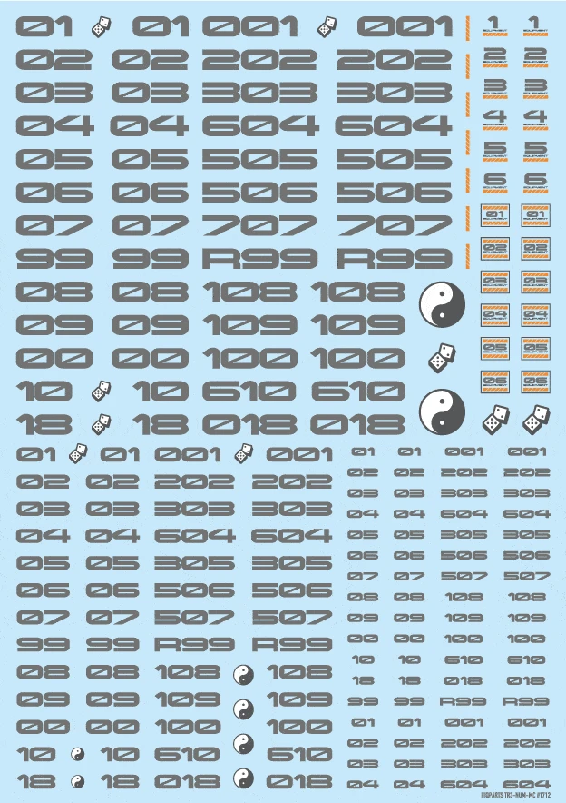 TR Decal 3 Number Gray(1pc) 3 TR Decal 3 Number Gray(1pc)