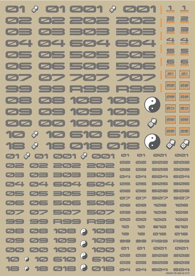 TR Decal 3 Number Gray(1pc) 4 TR Decal 3 Number Gray(1pc) - Image 2