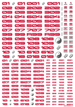 TR Decal 3 Number Red(1pc) -Model Circuit Shop TR3 N RED 2 1