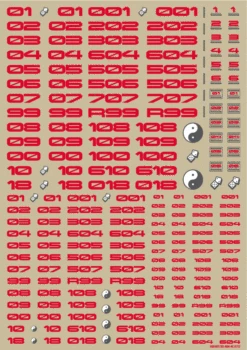 TR Decal 3 Number Red(1pc) -Model Circuit Shop TR3 N RED 3 1
