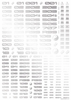 TR Decal 3 Number Silver(1pc) -Model Circuit Shop TR3 N SIL 3
