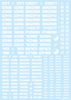TR Decal 3 Number White(1pc)