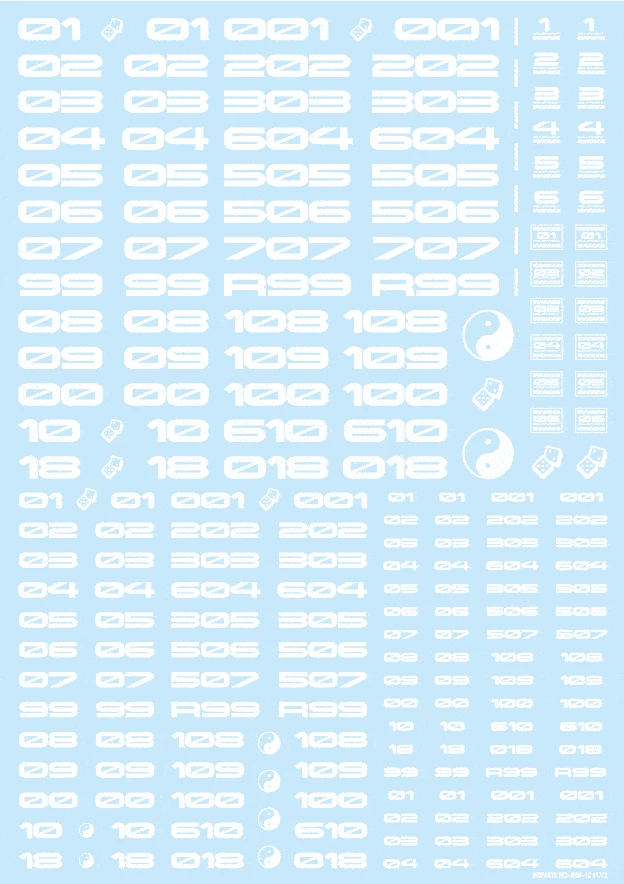 TR Decal 3 Number White(1pc) 3 TR Decal 3 Number White(1pc)