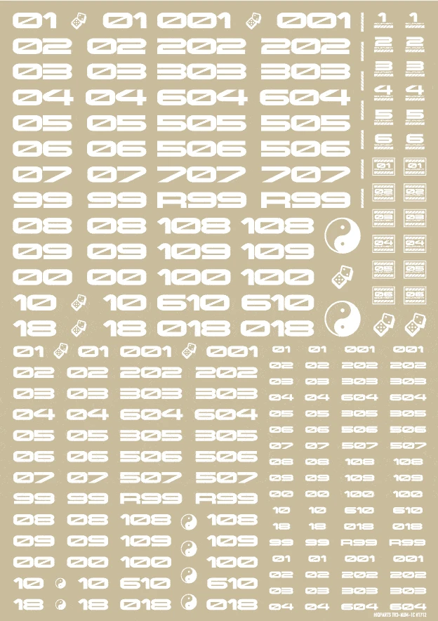 TR Decal 3 Number White(1pc) 4 TR Decal 3 Number White(1pc) - Image 2