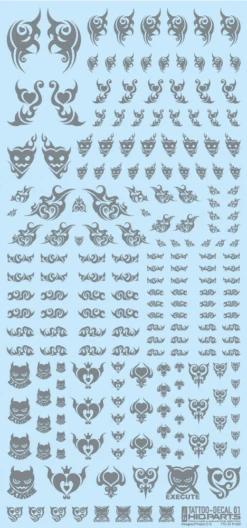 Tattoo Decal 01 "Heart" Clear Black(1pc)