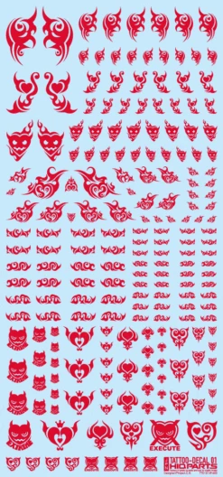 Tattoo Decal 01 "Heart" Red(1pc)