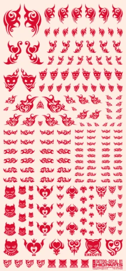 Tattoo Decal 01 "Heart" Red(1pc) -Model Circuit Shop TTD 01 RED 02 1