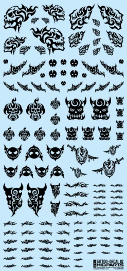 Tattoo Decal 02 "Skull" Black(1pc)