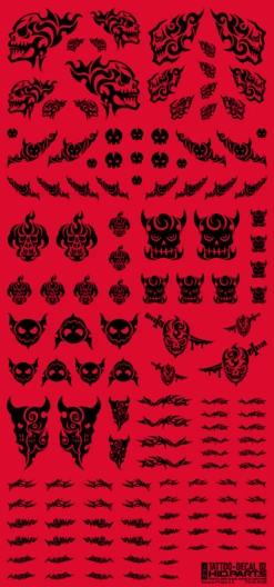 Tattoo Decal 02 "Skull" Black(1pc) -Model Circuit Shop TTD 02 BLK 03