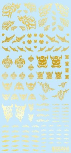 Tattoo Decal 02 "Skull" Gold(1pc)