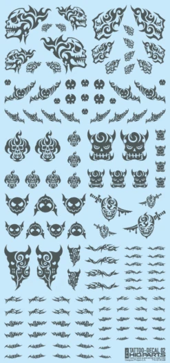 Tattoo Decal 02 "Skull" Tattoo Gray(1pc)