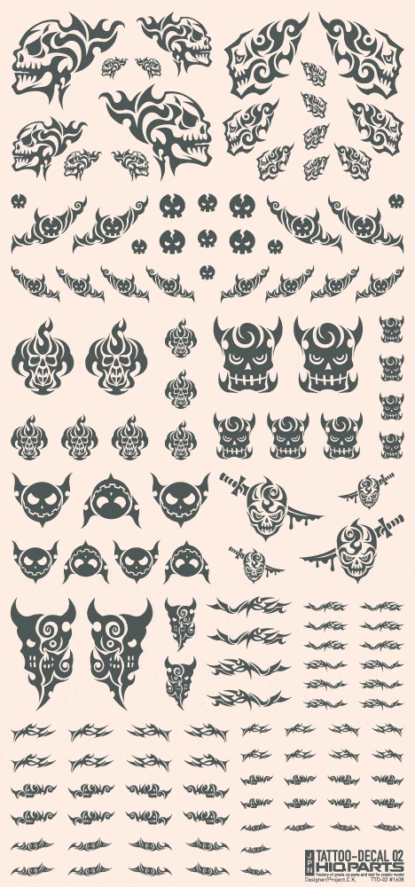 Tattoo Decal 02 "Skull" Tattoo Gray(1pc) 4 Tattoo Decal 02 "Skull" Tattoo Gray(1pc) - Image 2