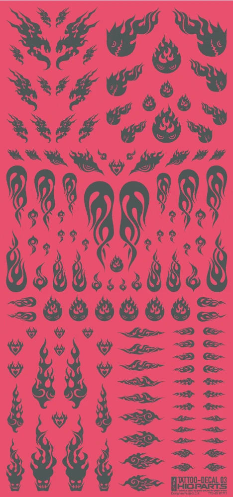 Tattoo Decal 03 "Fire" Tattoo Gray(1pc) 5 Tattoo Decal 03 "Fire" Tattoo Gray(1pc) - Image 3
