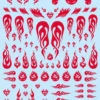 Tattoo Decal 03 "Fire" Red(1pc)