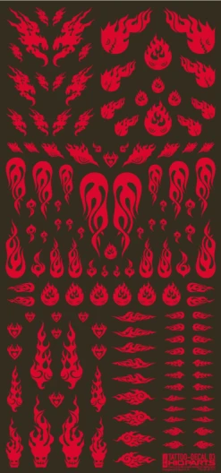 Tattoo Decal 03 "Fire" Red(1pc) -Model Circuit Shop TTD 03 RED 03