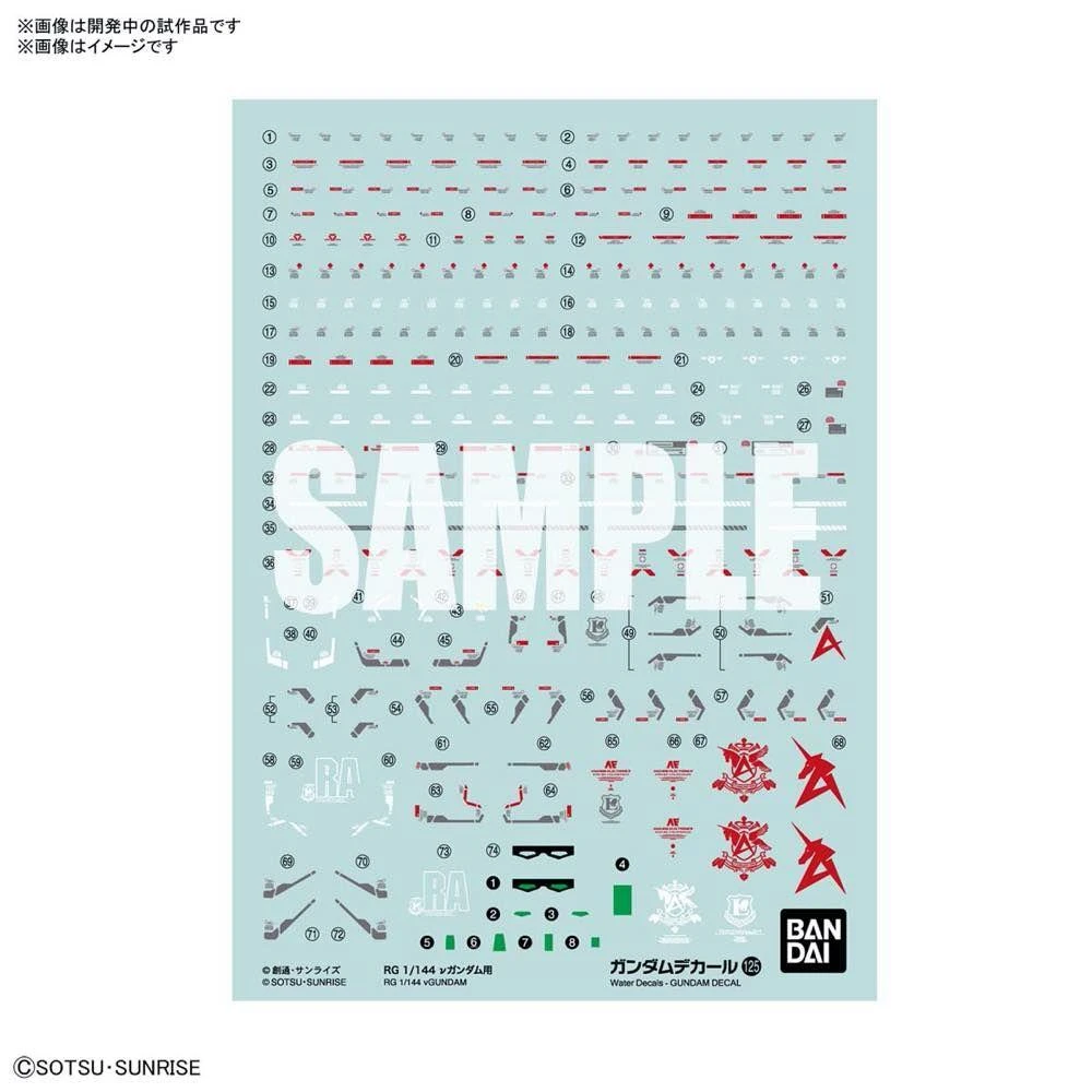 Bandai GD-125 RG NU GUNDAM DECAL 3 Bandai GD-125 RG NU GUNDAM DECAL
