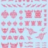 Tattoo Decal 02 "Skull" Tattoo Pink(1pc)