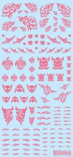Tattoo Decal 02 "Skull" Tattoo Pink(1pc)