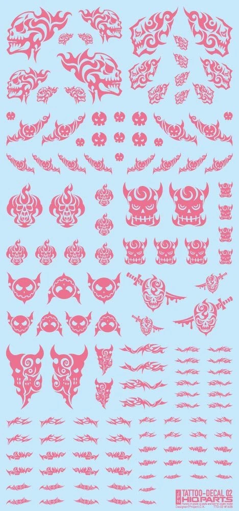 Tattoo Decal 02 "Skull" Tattoo Pink(1pc) 3 Tattoo Decal 02 "Skull" Tattoo Pink(1pc)