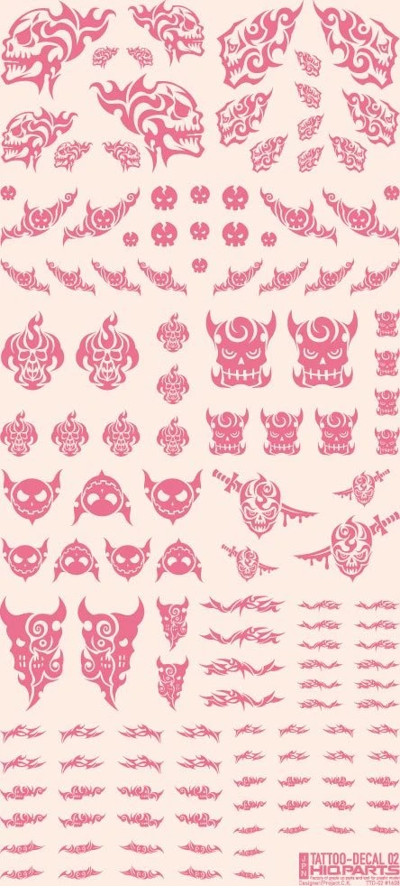 Tattoo Decal 02 "Skull" Tattoo Pink(1pc) 4 Tattoo Decal 02 "Skull" Tattoo Pink(1pc) - Image 2