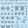 Tattoo Decal 02 "Skull" Clear Black(1pc) 2 Tattoo Decal 02 "Skull" Clear Black(1pc) -Model Circuit Shop skullgrey