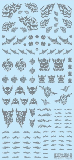 Tattoo Decal 02 "Skull" Clear Black(1pc)