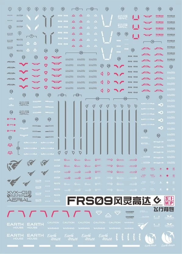 F68 FM Aerial Gundam Decal Sheet 4 F68 FM Aerial Gundam Decal Sheet - Image 2